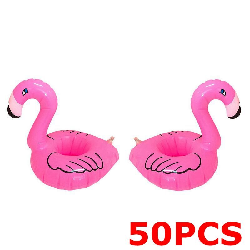 50 Stuks Zwembad Accessarie Opblaasbare Flamingo Zwemmen Ringen Zwemmen Bekerhouder Float Bad Speelgoed Voor Kids Party Supply