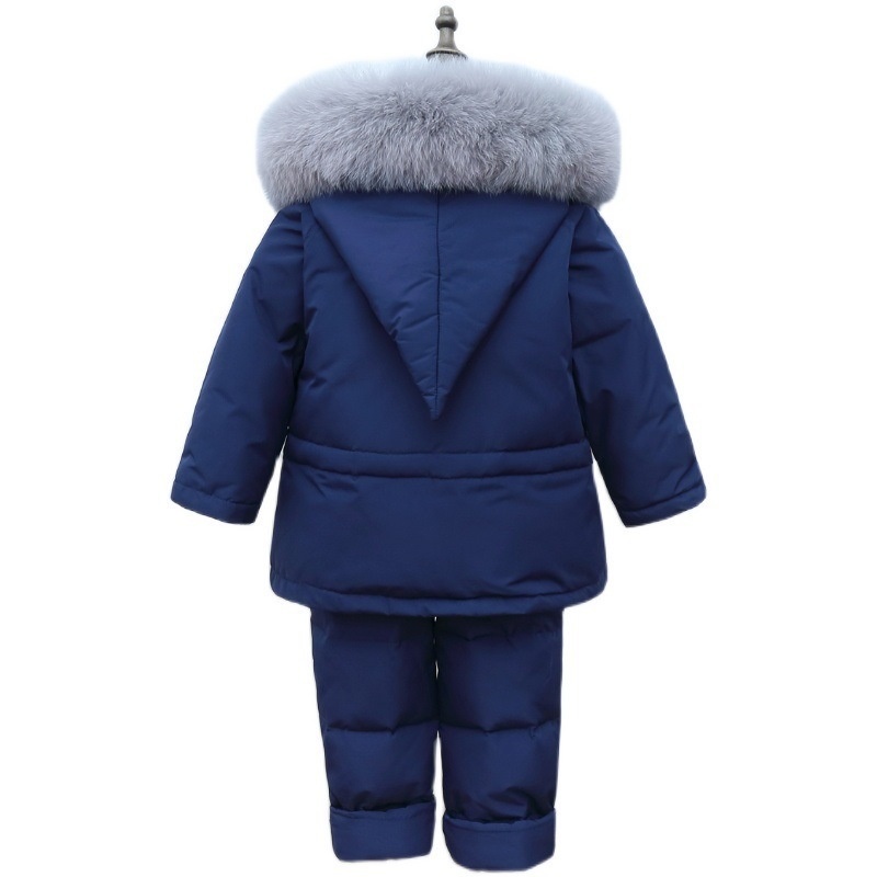 Crianças inverno quente para baixo jaqueta macacão crianças da criança do natal menina menino roupas casaco calças parka bebê macacão conjuntos de roupas