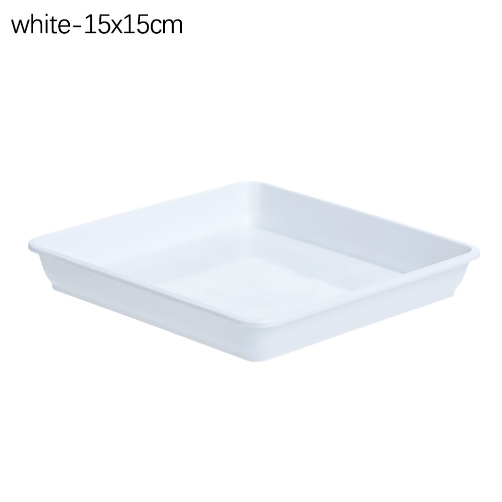 1PC Langlebige Pflanze Untertasse Drip Trays Kunststoff Tray Untertassen Indoor Outdoor Garten Blumentopf Platz Home Garten Liefert: white 15x15cm