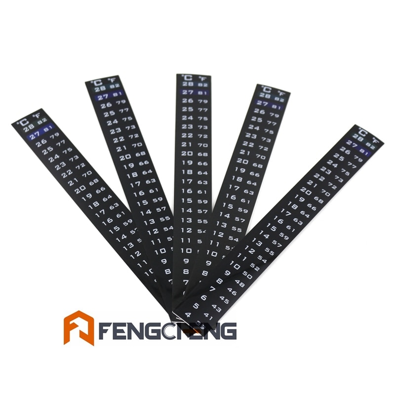 Dual Scale Liquid Crystal Thermometer, 39 - 82 Fahrenheit, Homebrew Thermometer, 5 pcs/lot