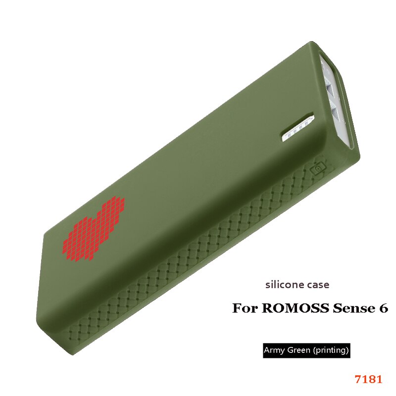 Siliconen Case Voor Romoss Sense 6 Power Bank Zachte Siliconen Anti-Collision Anti-Slip Cover Romoss Sense 6 case Waterdicht