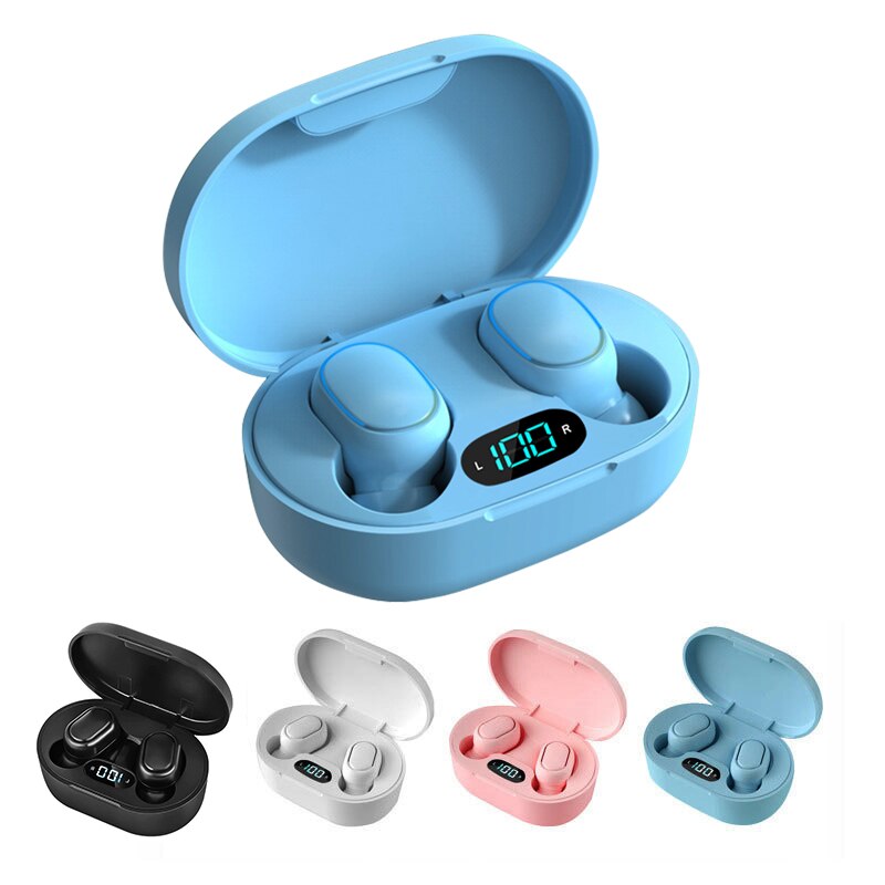 Auriculares bluetooth con forma de corazón para niña, audífonos femeninos con bluetooth, binaurales, semi-in-ear, inalámbricos, con compartimento de carga, color rosa, negro, blanco y azul, touc