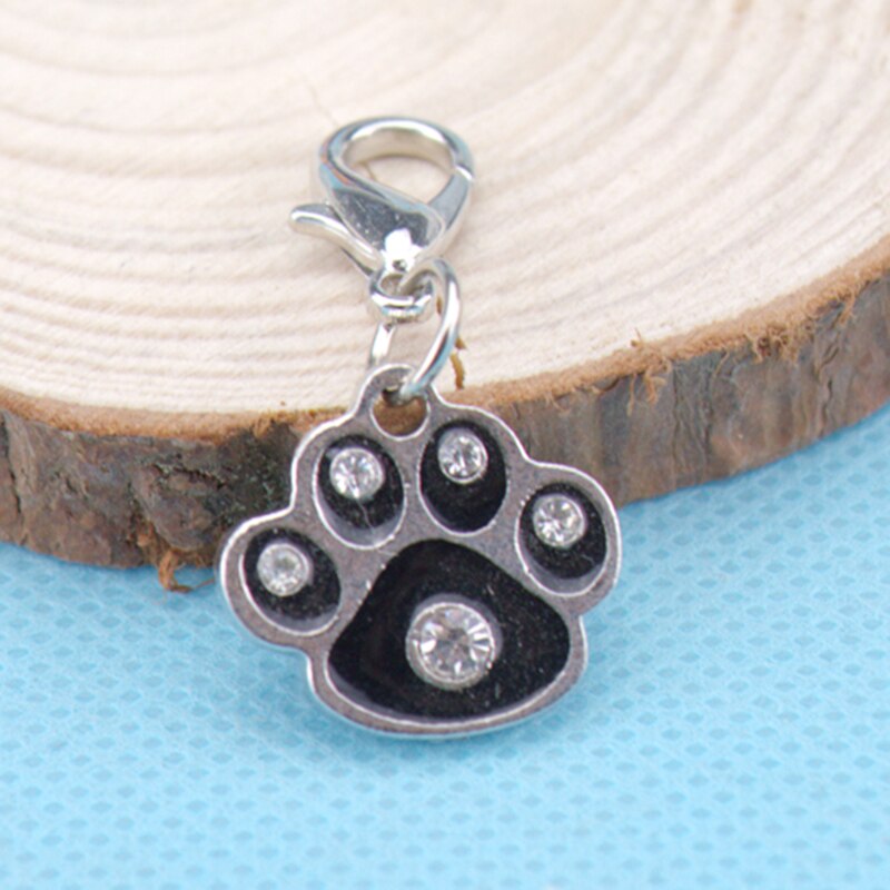 Nuevos productos de aleación para perro, 1 Uds., etiqueta de identificación para mascota, Collar de dijes para perro, pedante, Collar de mosaico de identidad para cachorro con huella de animal