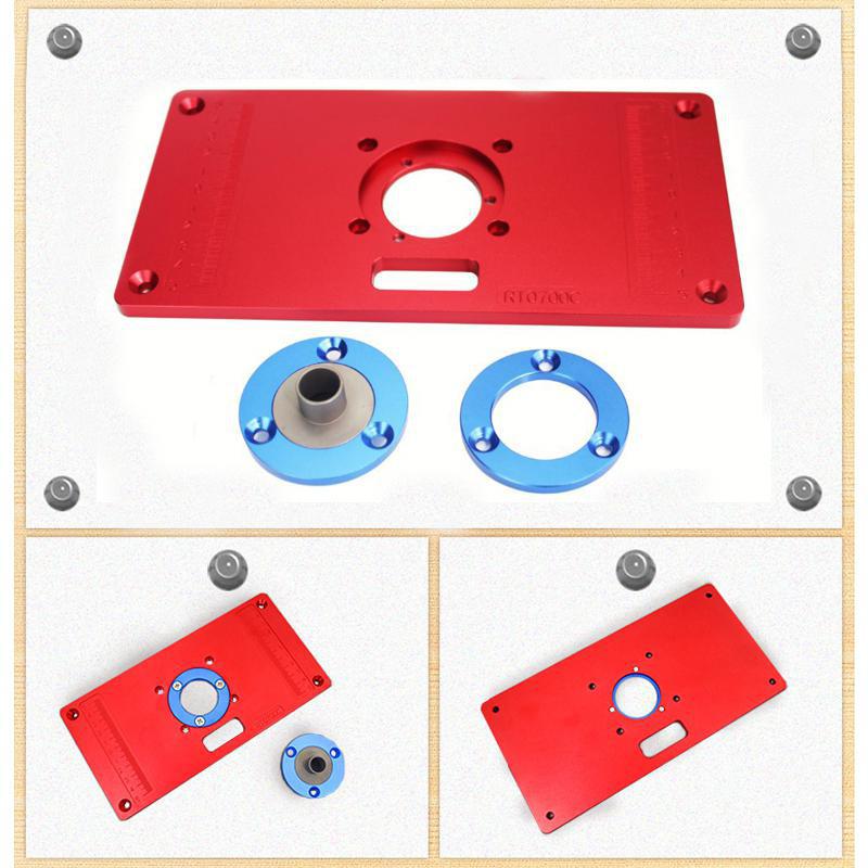 1PC Aluminum Router Table Insert Plate w/ 2 Router Insert Rings for Woodworking Benches Router RT0700C