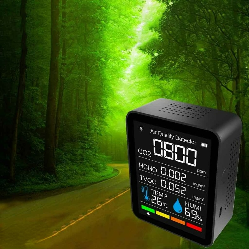 5 In 1 CO2 BT Meter Digital CO2 Sensor Temperature Humidity Air Monitor Carbon Dioxide TVOC Formaldehyde HCHO Detector
