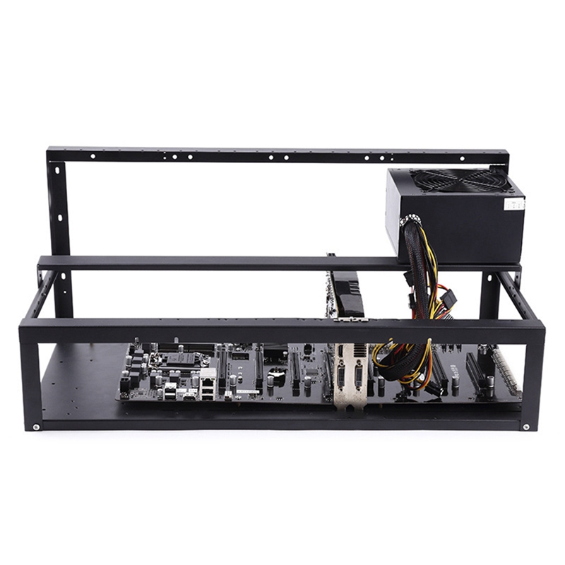 AU42 -Open Air Miner 6 GPU Mining Frame Rig Case Computer ETH Frame Rig for Bitcon Miner Kit Unassembled Ethereum