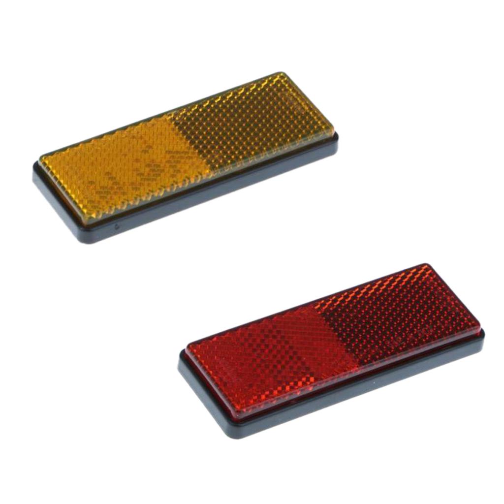 2 Pieces Car Reflector Light Reflective Strips On Self Adhesive Yellow & Red