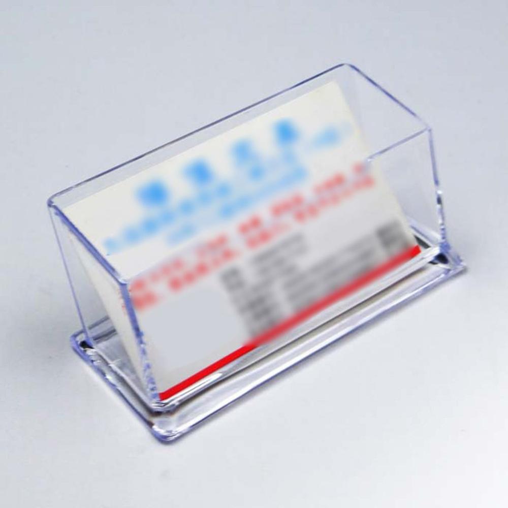 Transparent Plastic Desk Shelf Storage Display Stand Hard Access Card Cover Credit Card Case Badge Desktop Business Card Holder
