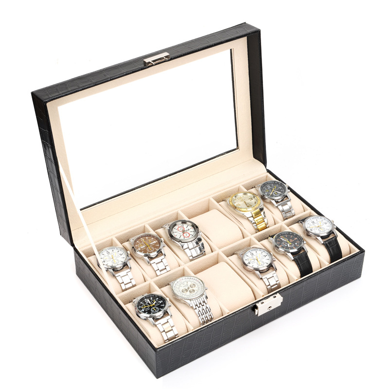 61012 Scatola per orologi da polso con 20 fessura Custodia per orologi Custodia per orologi Organizzatore Scatola per orologi in pelle PU regalos para hombre