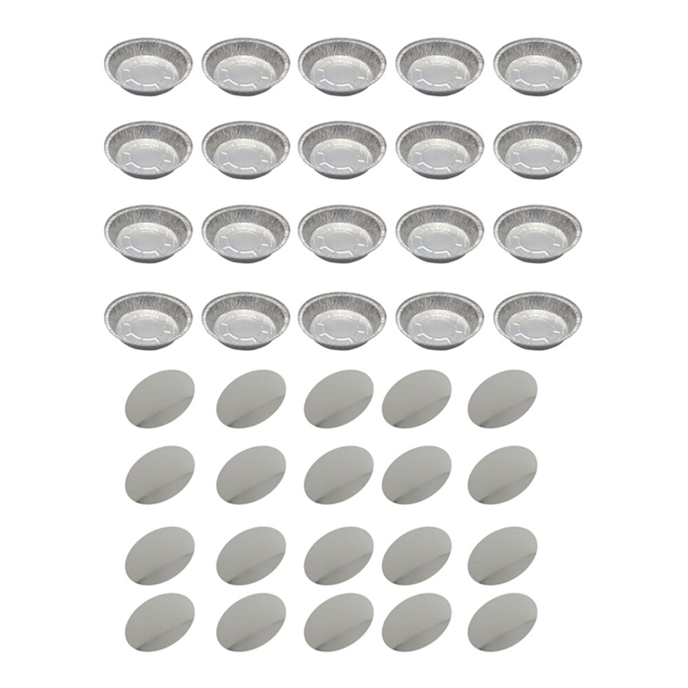 Aluminiumfolie bakvorm wegwerp bakvorm met plastic deksels rond - verpakking  of 20 keuken diner restaurant benodigdheden