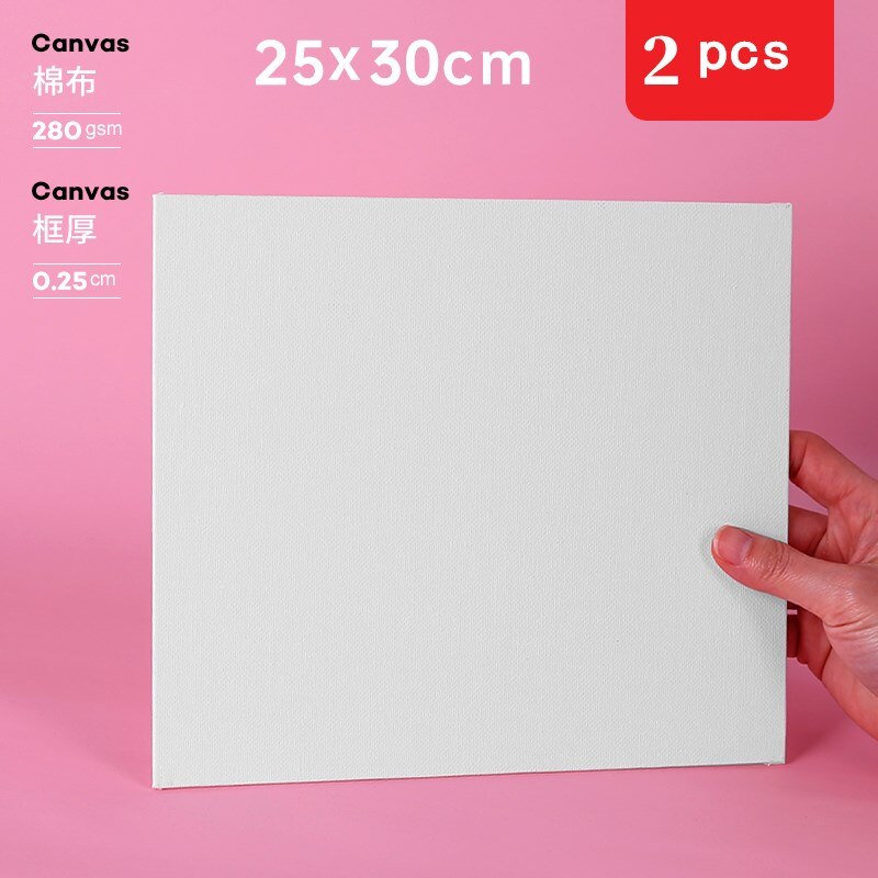 Various size oil painting board white blank square artist canvas oil painting board acrylic paint oil canvas board art supplies: 25x30cm (2pcs)