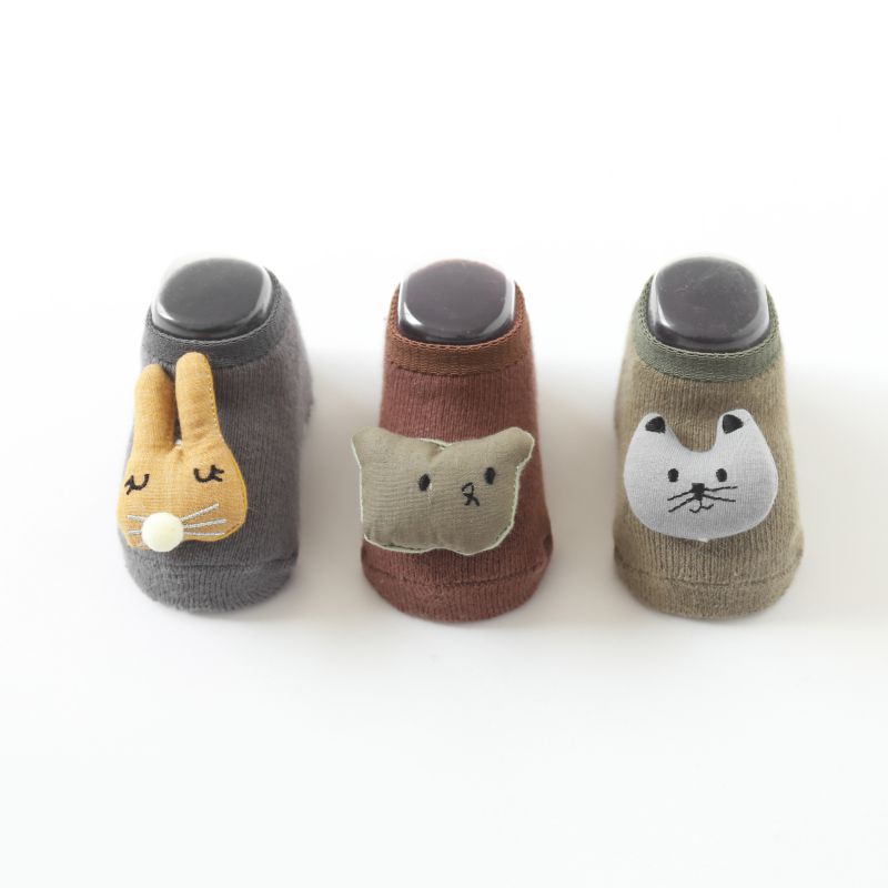 Leuke Mooie Kinderen Sokken Schattige Pop Baby antislip Sokken Badstof Warme Dikke Kinderen Boot Sokken Baby Floor sokken FM Legergroen