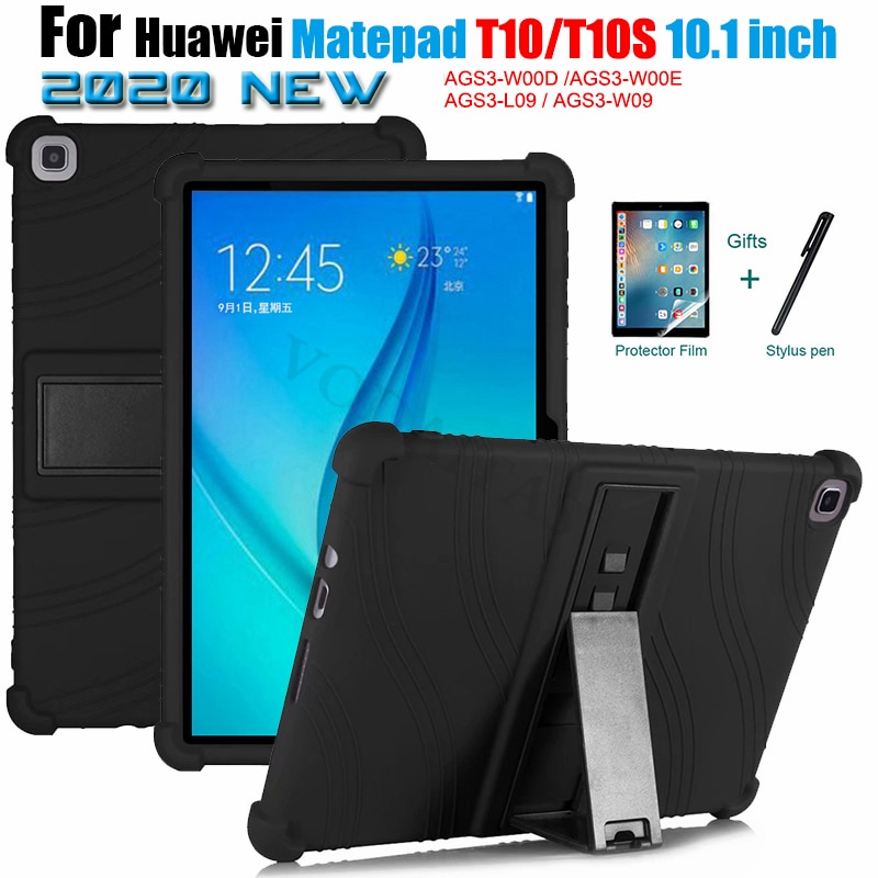 Silicone Shockproof Soft Back Case For Huawei Matepad T10S AGS3-L09/AGS3-W09 T10 10.1inch Tablet Funda stand cover