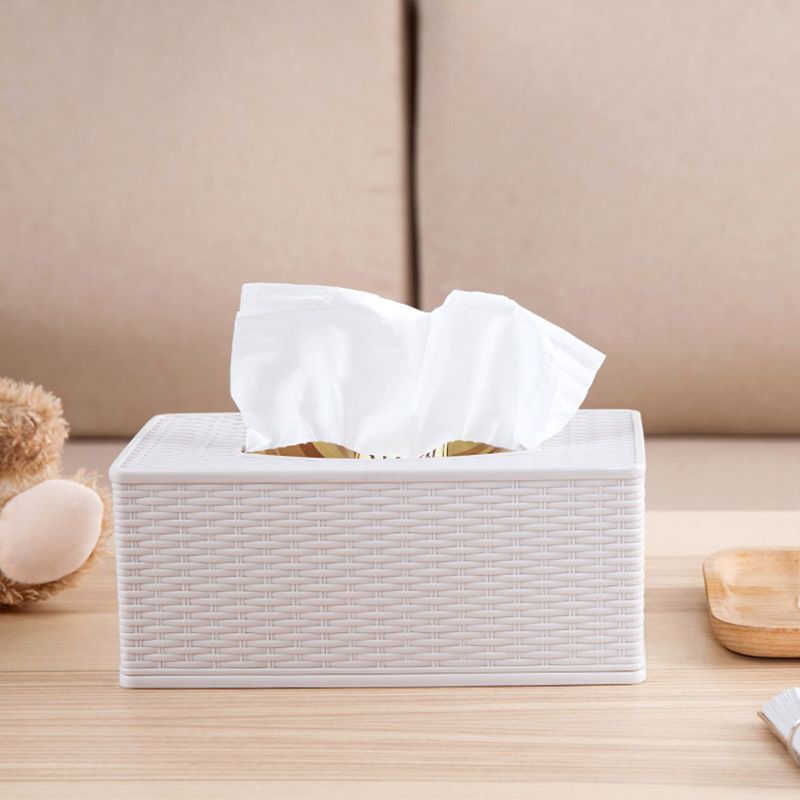 Tissue Box Cover Removable Paper Towel Tissue Plastic Box Weaving Napkin Container Holder For Home Storage салфетница