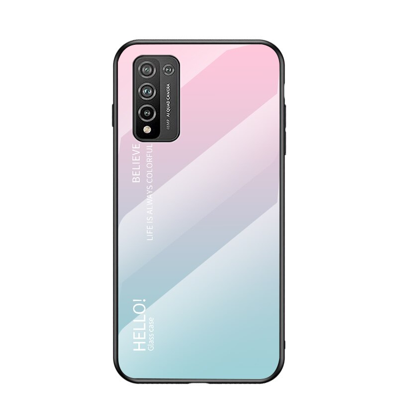 MAKAVO per Huawei Honor 10X Lite coperchio coperchio per telefono Honor 10X Lite in vetro temperato sfumato di lusso per Fundas: rosa