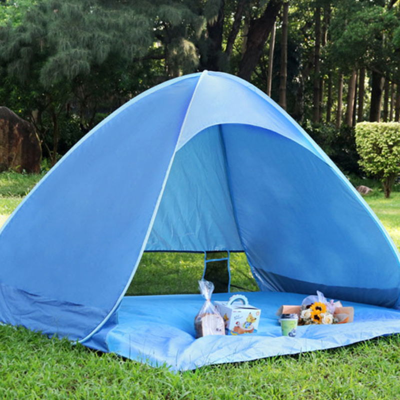 draussen-Campingzelt, automatisch schnell zu öffnendes faltbares Strandzelt, Sonnenschutz, Sonnenschutz und regensicheres Zelt, praktisch schön