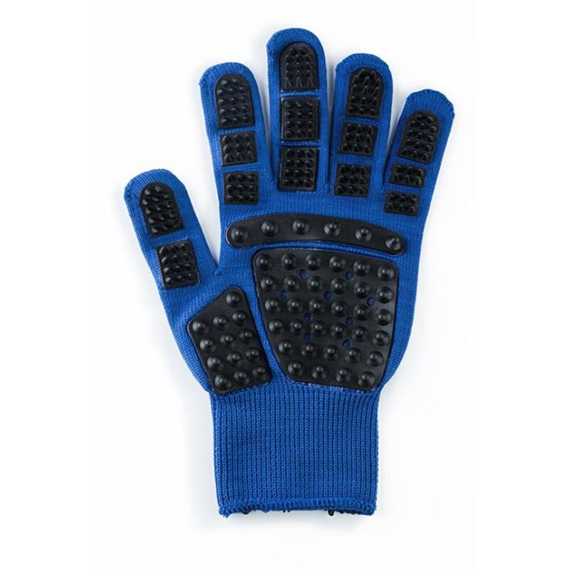 Hundesalon Handschuh Sanfte De-Verschütten Pinsel Handschuh vergeben Gewinnen Verschütten bat Haar Entferner Handschuhe für Katzen Hunde Pferde: Rechts und links / Blau