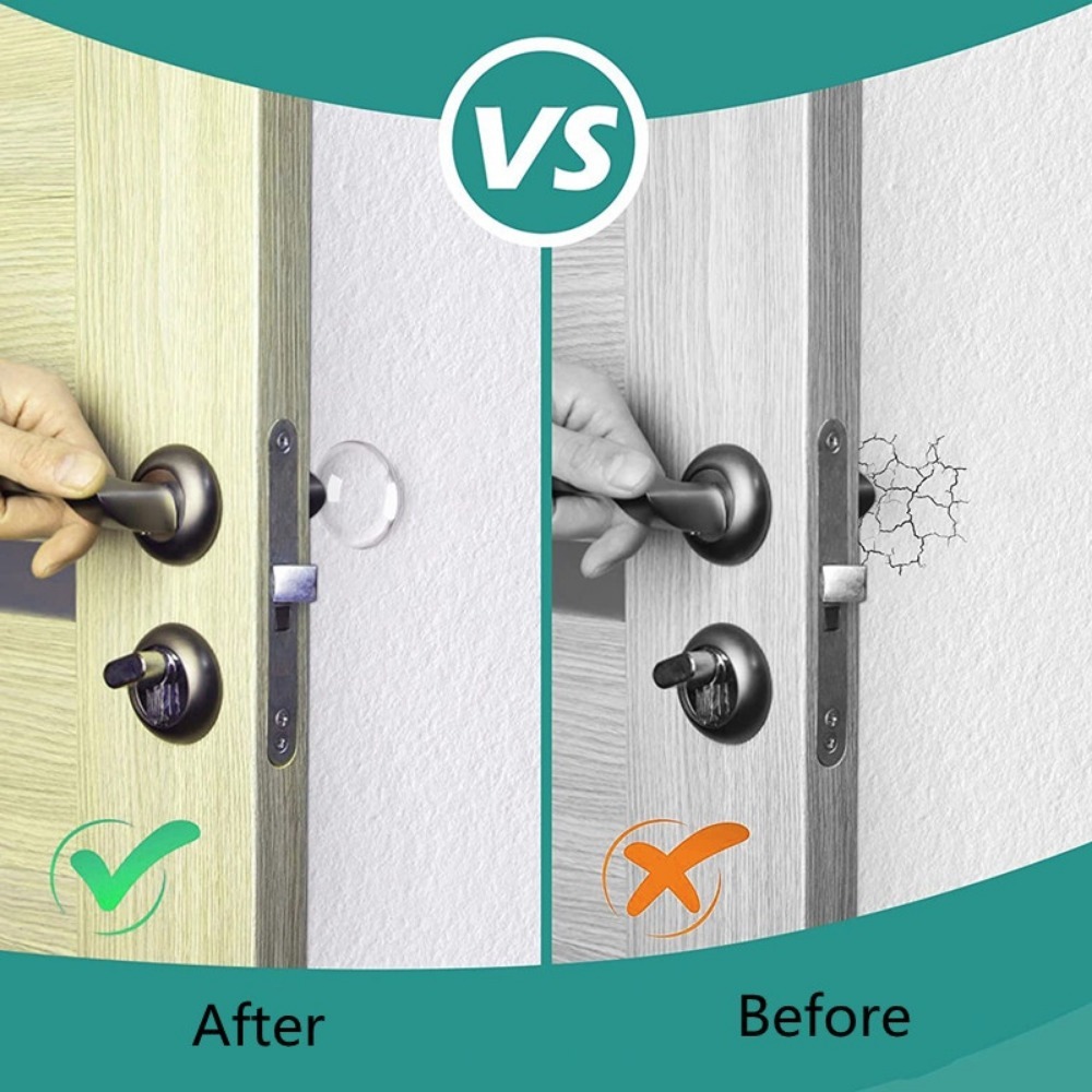 Tope de puerta de silicona, protectores de pared, manija de puerta autoadhesiva, topes de parachoques para cunas, pegatinas silenciosas, almohadillas para muebles