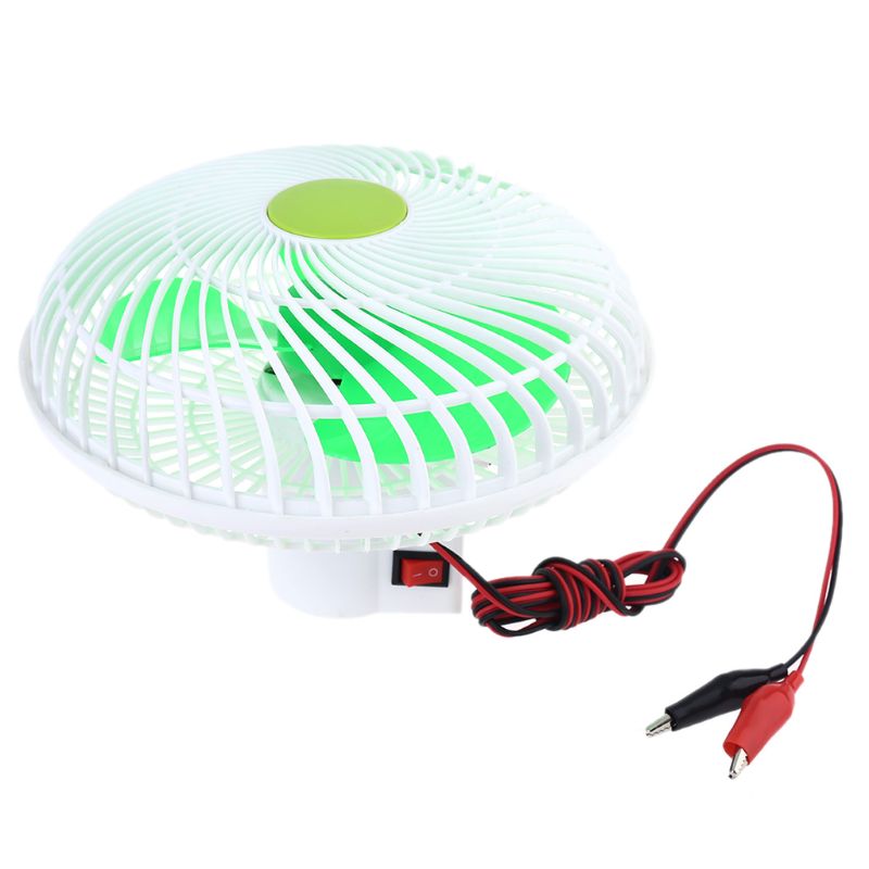 12V Oscillating Stepless Speed Air Cooling Electric Fan Swing Clip Fan for Car Vehicle Outdoor Home Camping Hiking