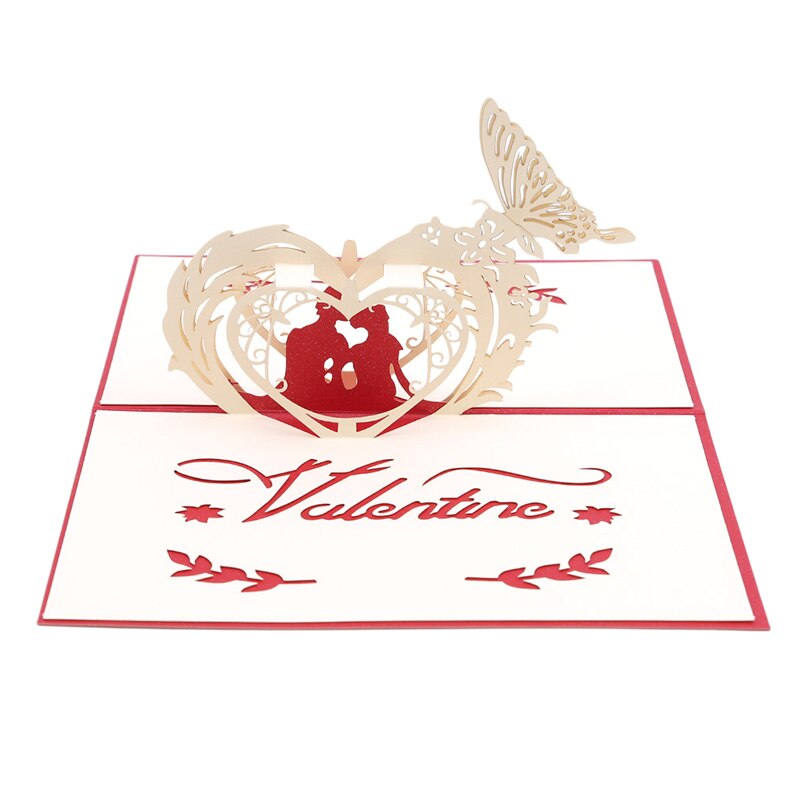 3D Pop Up Card 3D Greeting Card Happy Lovers Valentine's Day Love Memorial Postcard Merry Christmas Greeting Cards: Default Title