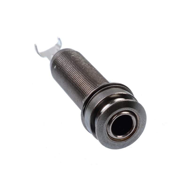 4 couleurs fileté cylindre guitare électrique basse sortie entrée sangle fin Pin Jack guitare pick-up prise 6.35: Gun-1pcs