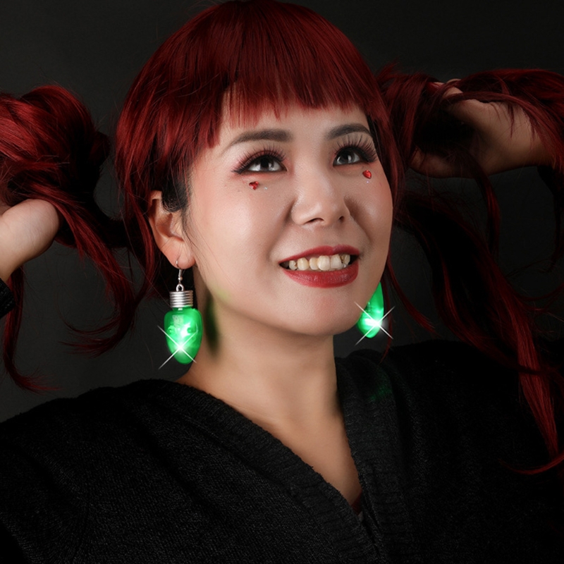 Brincos Glow in the Dark Snow Presente com LED para joias femininas