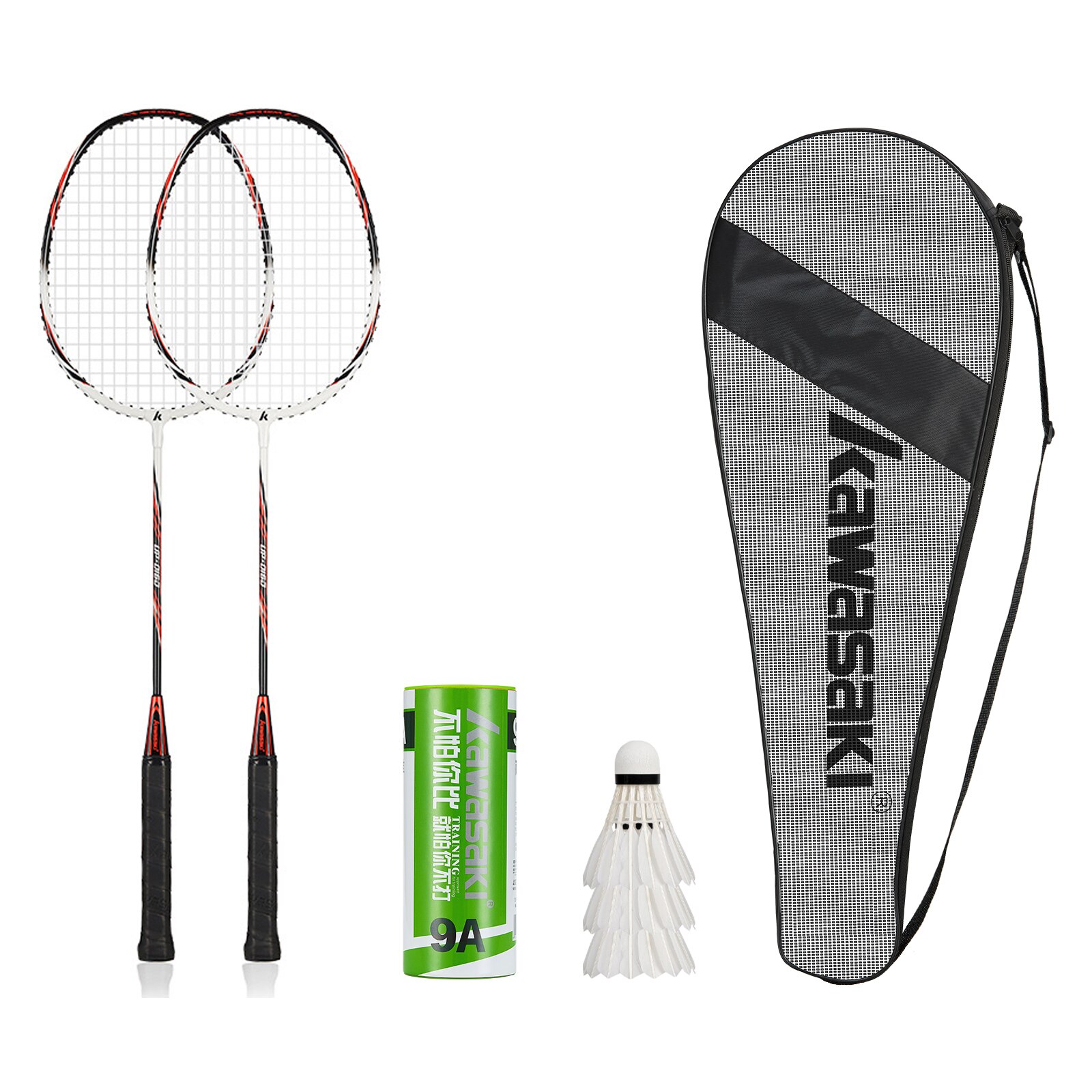 Kawasaki Badminton Racket 1U Aluminiumlegering Badminton Racket Met String Up-0160 Met Gratis Shuttle: WhiteRed