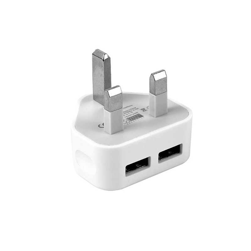 1pc royaume-uni prise murale puissance 3 broches prise adaptateur chargeur avec 1/2/3 Ports USB pour tablettes de téléphone Portable petit et Portable pour voyage: 2 USB Port UK