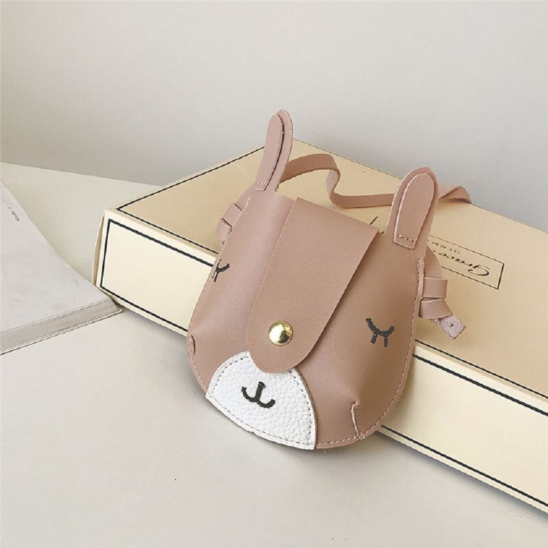 Cute Baby Kid Girl Leather Handbag Cross Body Tote Messenger Satchel Bags Cute Little Dog 3D Ears Coin Purses Kids: 5