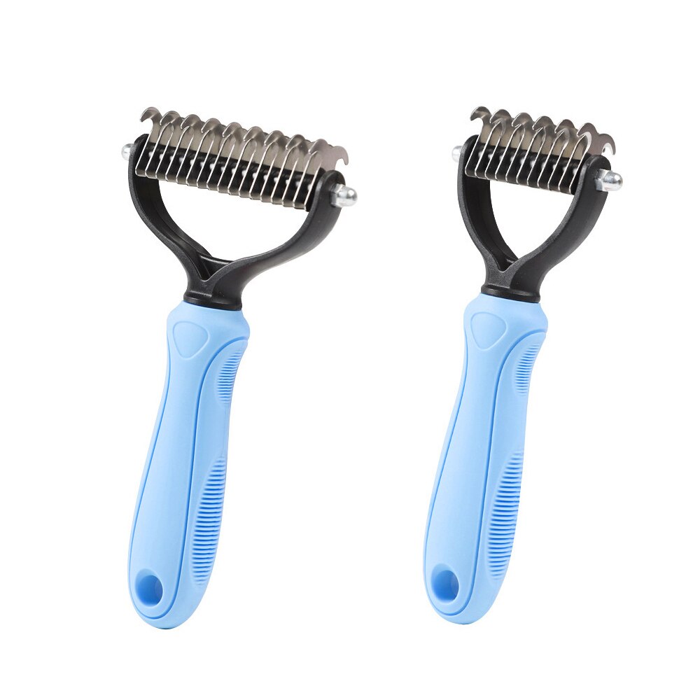 Huisdieren vacht knoop snijder borstel voor honden trimkam stalen haar kam hondenhaar borstel kattenkam huisdier haar verwijderaar voor dierenbenodigdheden: Blauw / Ik