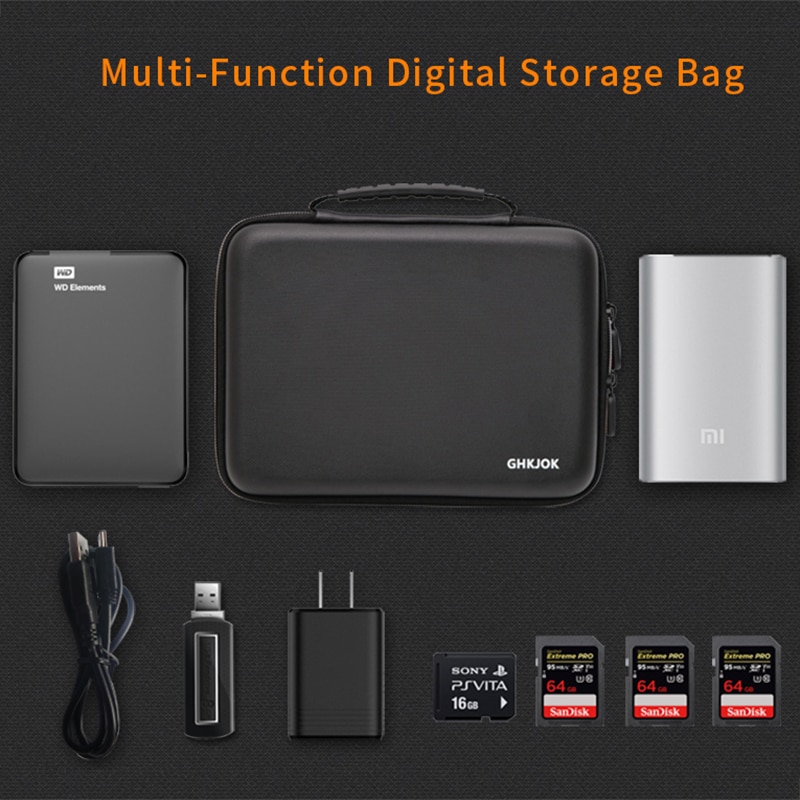 EVA – sac de rangement pour disque dur, sacoche de grande taille pour batterie externe, câble électronique, clé USB, carte mémoire, sacs de voyage, étui pour disque dur