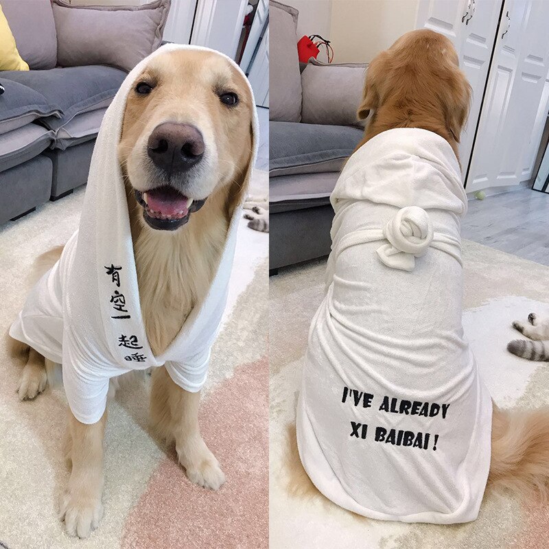 Albornoz de fibra de bambú elástica para mascotas, Toalla de baño superabsorbente para perros grandes, suministros de limpieza para mascotas