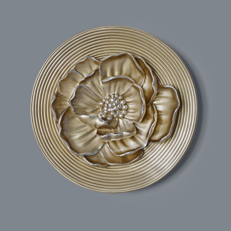 8 Inch Resin Flower Decorative Board Wall Panel Wall Decoration For Home Decoration Three-dimensional European hotel club hall a: Peony B