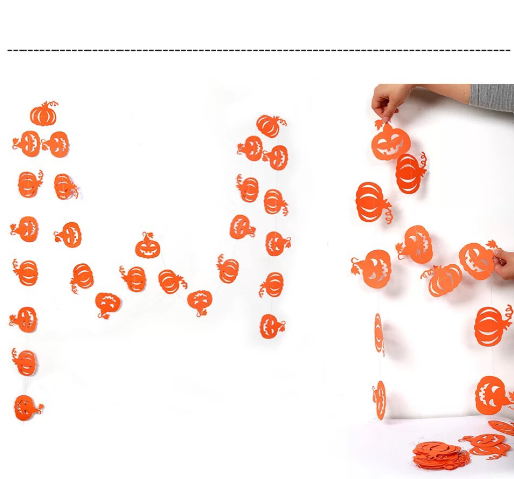 4m long spider bat disc Halloween flag hanging ornaments bar KTV classroom venue decoration