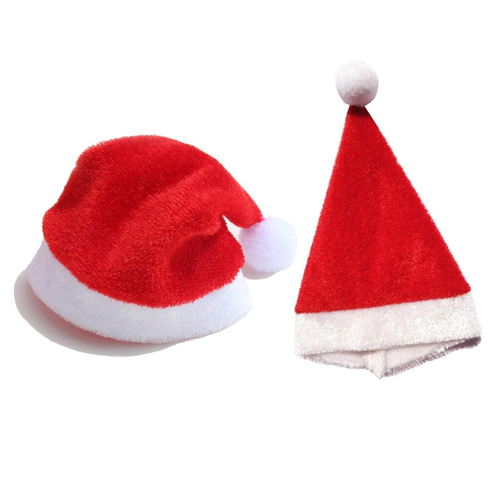 10Pcs Christmas Santa Hoed Cup Hoed 11X7Cm Mini Kerstman Cover Christmas Kerst Wijnfles Cover decoratie