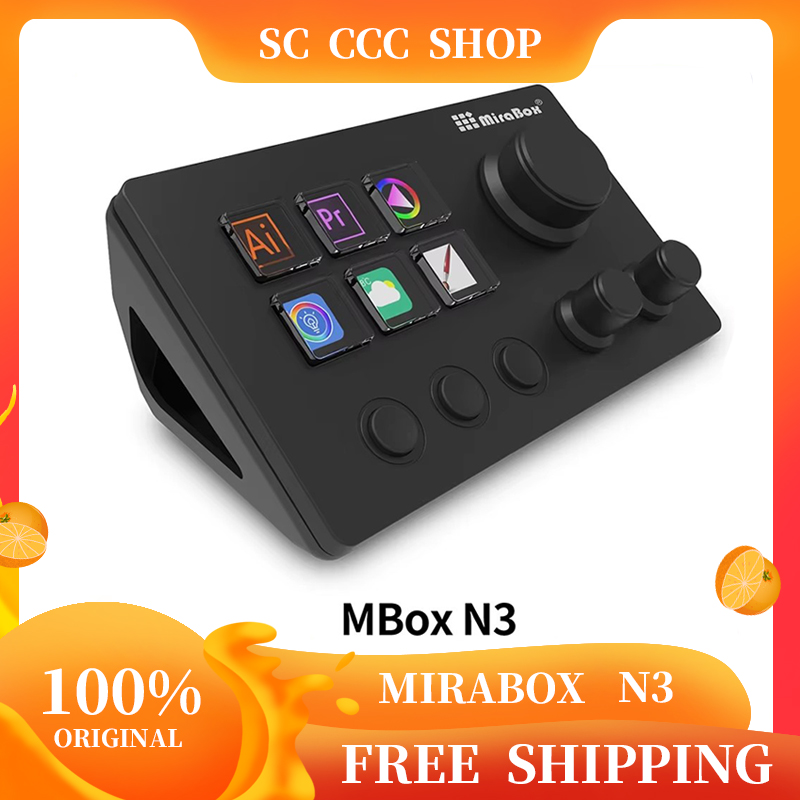Now Mirabox N3 Streamdeck Keypad Screen Knob Customization Macro Mini Keyboard Visual Desktop Console For Desktop Computer