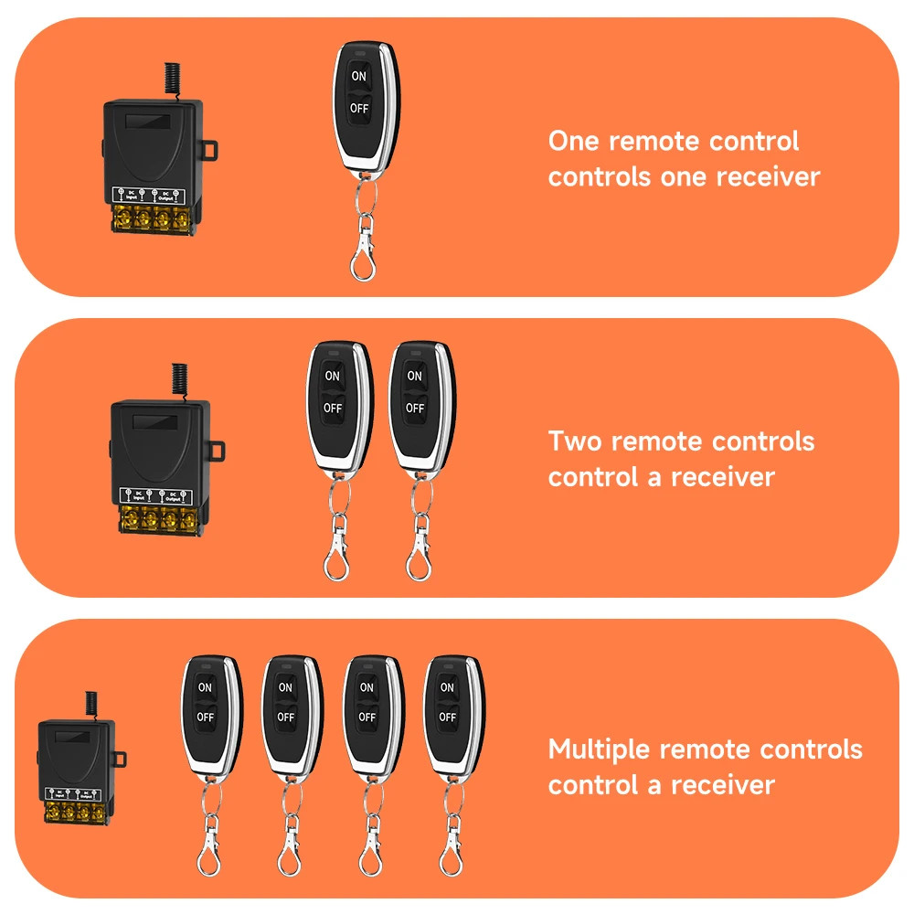 Cerhot interrupteur sans fil télécommande 30A 12V 24V 48V 72V voiture moto Circuit Modification équipement lumières interrupteur pompe à eau