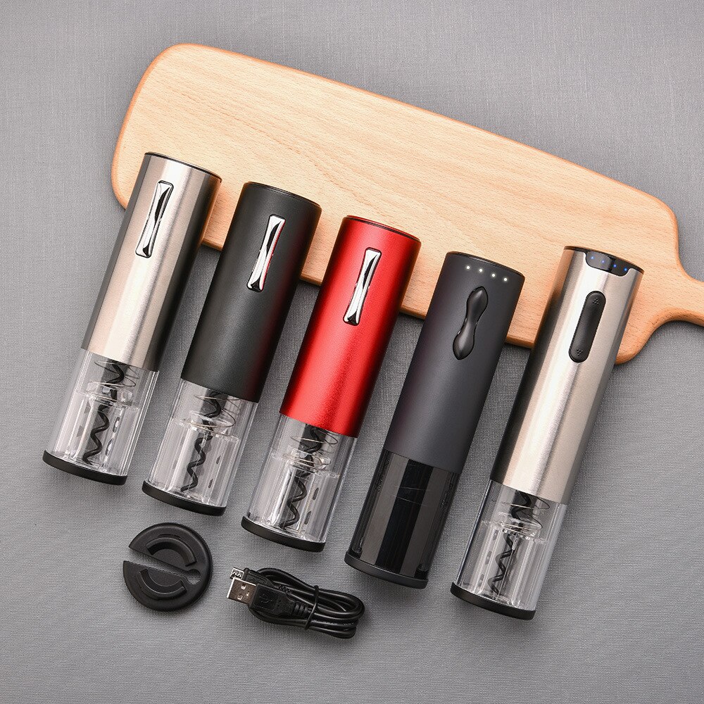 USB red wine electric bottle opener stainless steel rechargeable electric bottle opener one-key bottle opener convenient