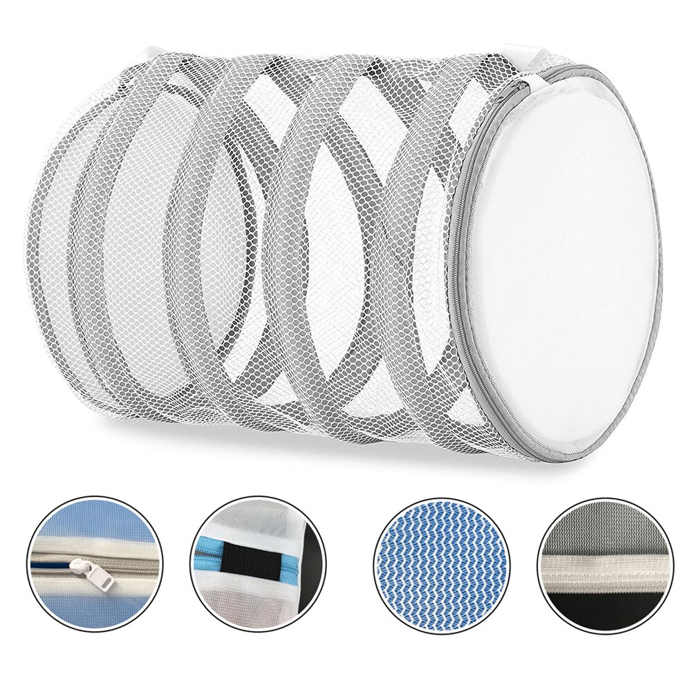 Protective With Hanging Loops Storage Washing Net Machine Polyester Drying Laundry Durable Shoe Wash Bag Zipper Closure Cleaning
