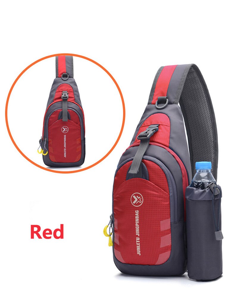 Unisex Heren Vrouwen Outdoor Sport Waterdichte Tas Wandelen Enkele Schouder Rugzak Rijden Fietsen Borst Pack Fitness Crossbody Tas: Red