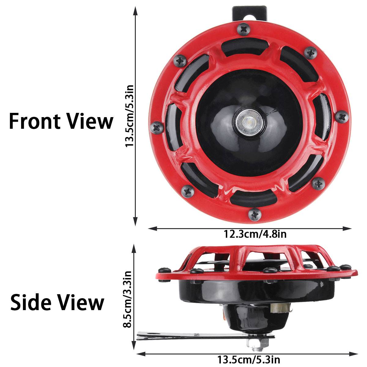 108-130db Loud 12V Universal Black Waterproof Electric Snail Horn Air Horn Treble Bass Sound For Car Motorcycle Truck Boat