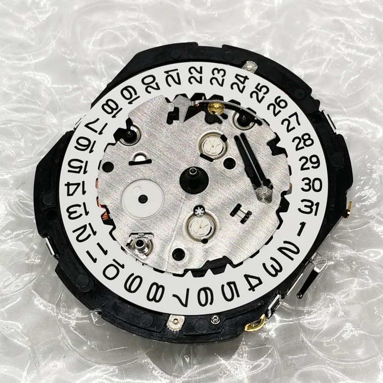 Horloge met quartz uurwerk, datumweergave,  at 3 o uurwerk, inclusief batterij en opwindas voor  ym62a quartz uurwerken, 3 wijzers, horlogeaccessoires, vervanging