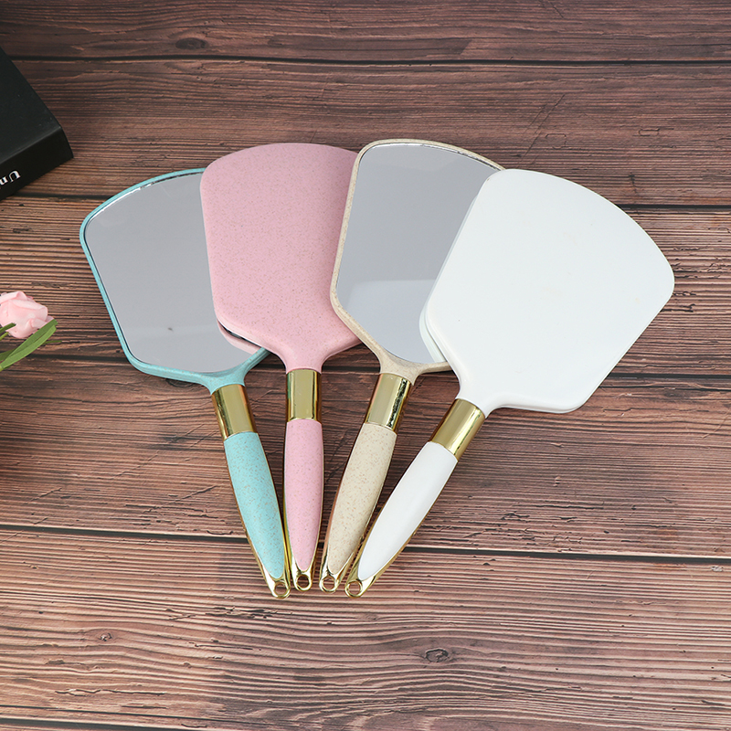 1pc Rectangle Hand Hold Cosmetic Mirror With Handle For Handle Makeup Mirror Makeup Mirror Makeup Vanity Mirror