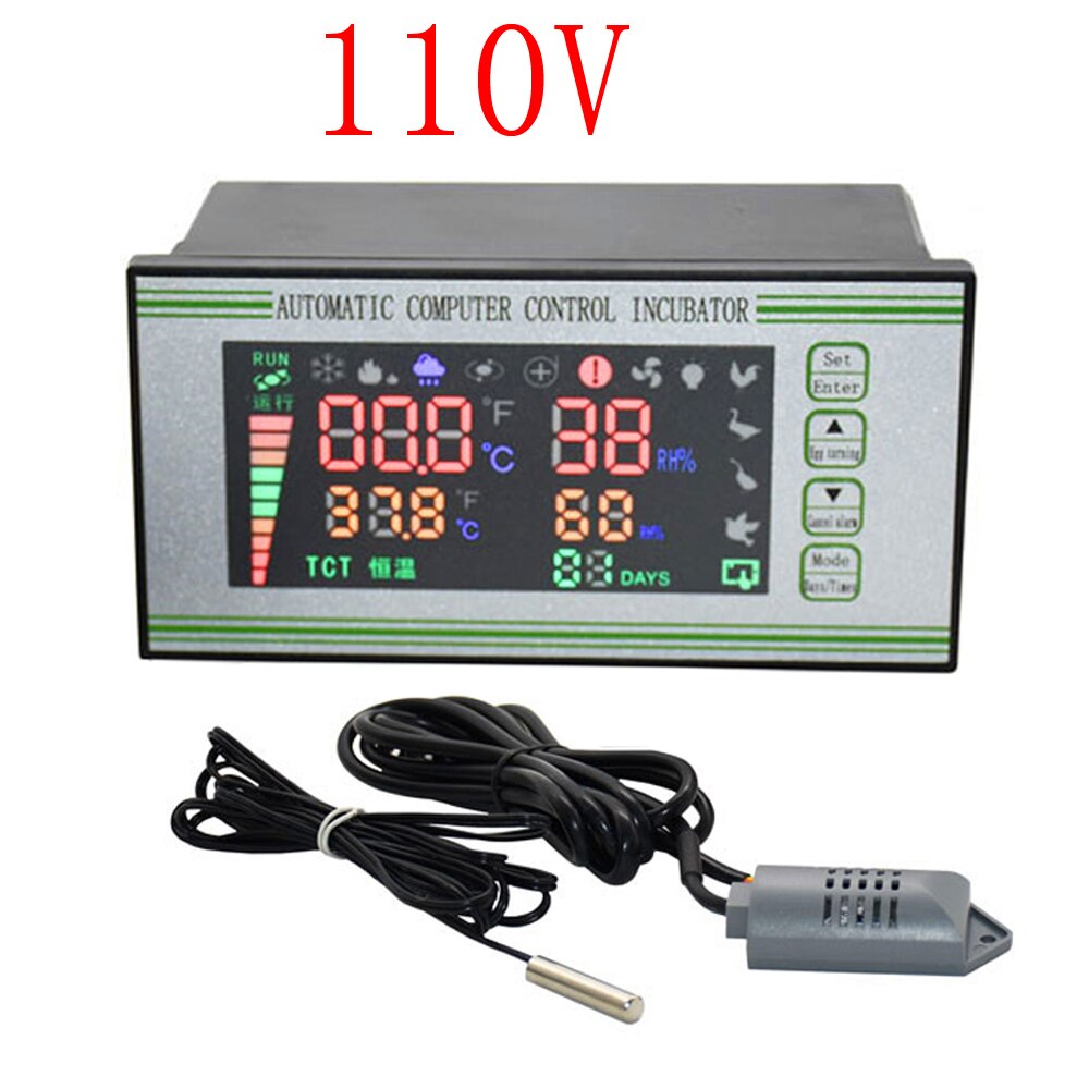 Digitale Temperatuur Controller Vochtigheid Incubator Controller XM18S Voor Ei Uitbroeden Digitale Thermostaat 220V/110V Met Sensor: 110V