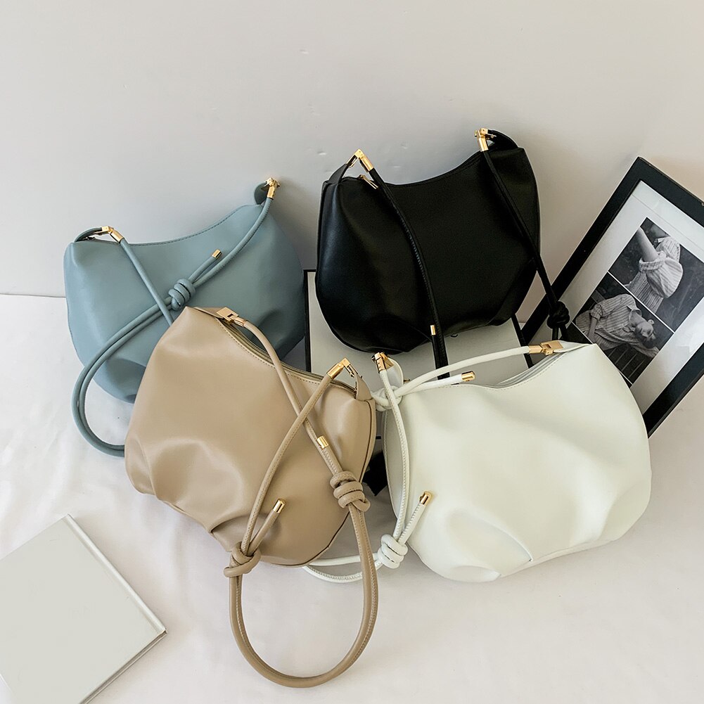 Frauen tasche PU leder Plissee wolke handtasche schulter unterarm tasche kette frauen tasche Crossbody schulter tasche Geldbörse