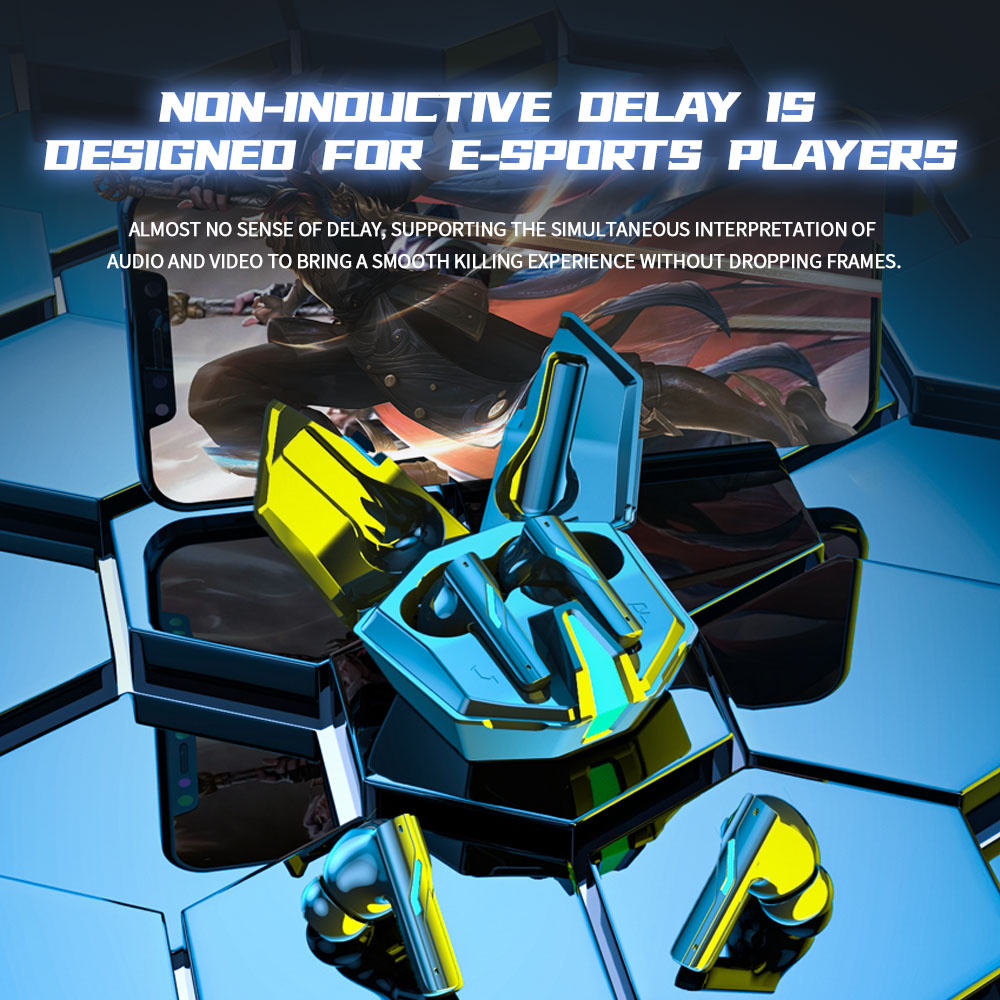 ANC noise cancelling gaming wireless earphones, dedicated to gaming, with seamless latency, for gaming