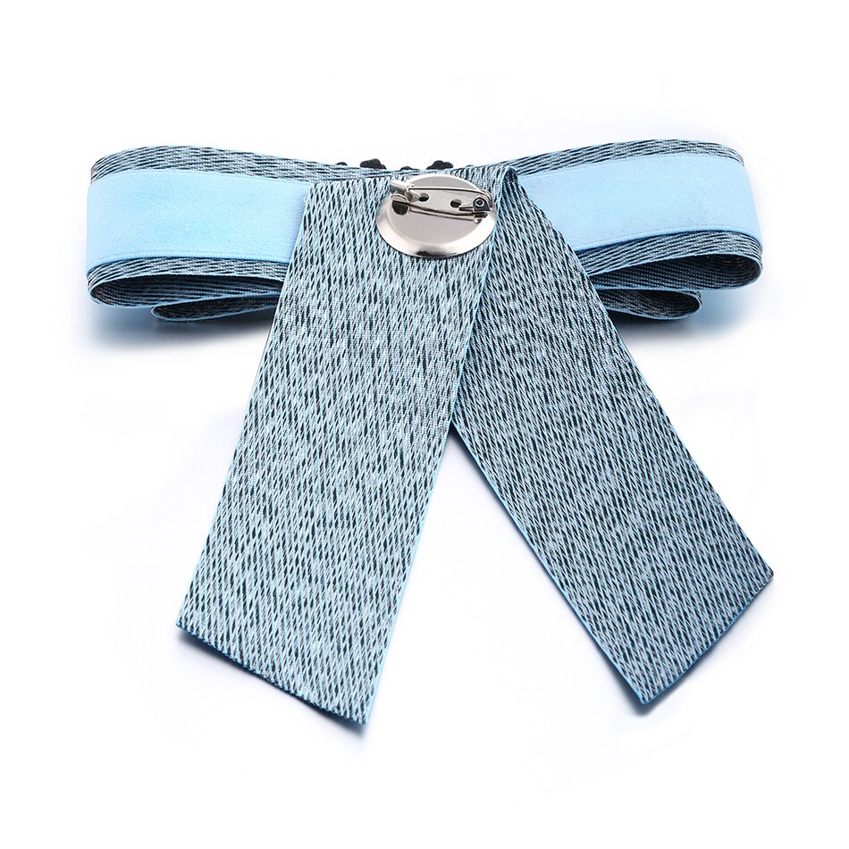 Match-Right Woman & Man Brooches Long Ribbon Big Stripe Bowknot Shirt's Bow Tie Pins Collar Accessories Brooch Jewelry SP272