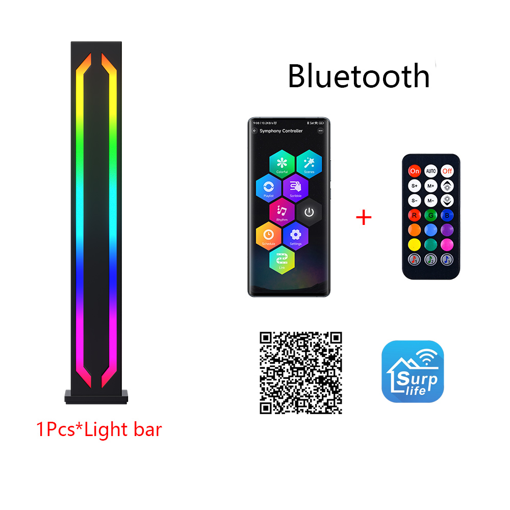 LED Schreibtisch Stehleuchte RGB Lichtleiste Nachtlicht schwarz sensorlose Musik Rhythmus Atmosphäbetreffend Licht Spiel TV Raum Dekoration Licht: verrotten