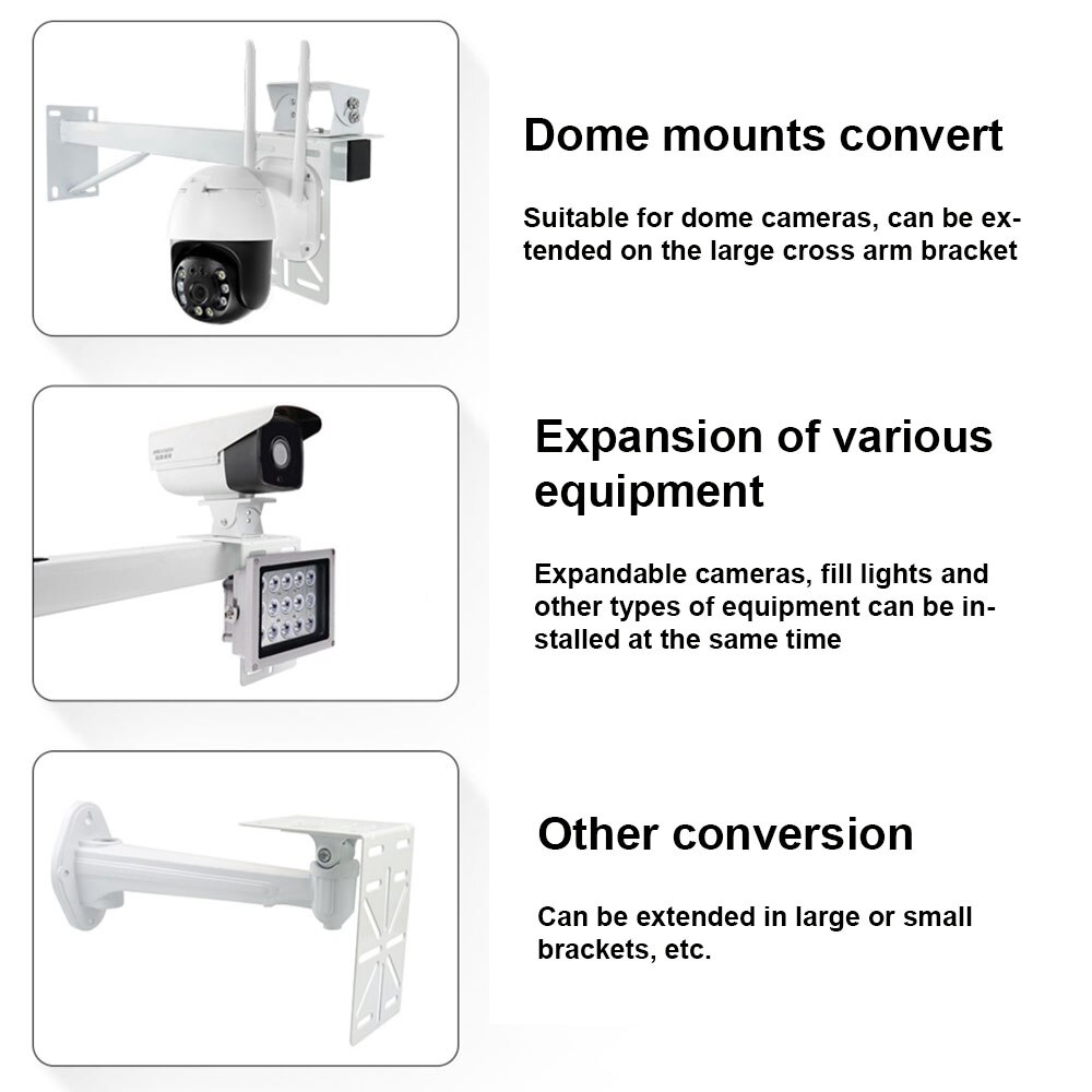 Vertical Mount Metal Adapter Bracket Right Angle Reinforcing Plate For CCTV PTZ Dome Camera Ceiling And Wall Installation