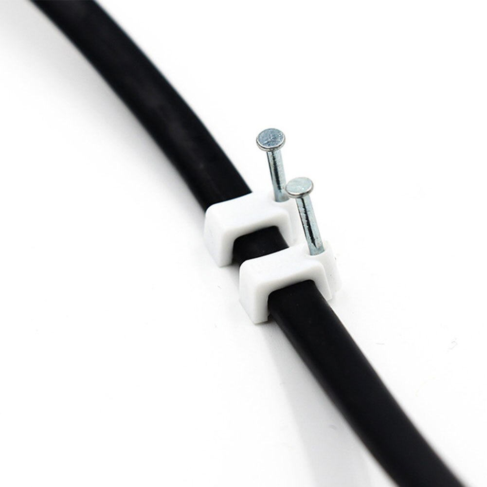 100pcs Wall Sub Line DIY Mount With Nail Fixing Clamp Office Trough Square Multipurpose Cable Clip Home Supplies Wire Card